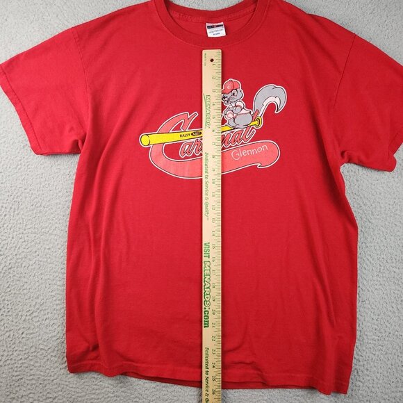 St Louis Cardinals Shirt Extra Large Rally Squirrel Glennon Short Sleeve MLB Red - Picture 3 of 9